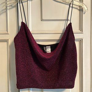 H&M Maroon Sequined Crop Top